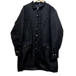 Gothic Cosplay Alternative Victorian Style Detailed Emo Button Embroidered Coat